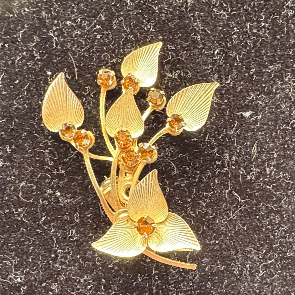 Vintage MCM Gold Leaf Brooch